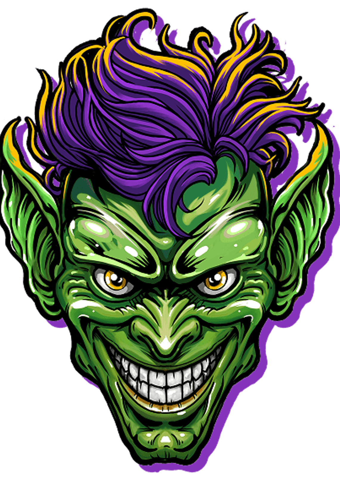 Lawn Goblin mascot face logo